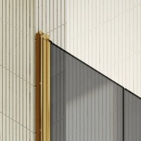 Душевая дверь в нишу Maybahglass MGD-443-3 99 см, профиль матовое золото, стекло графит
