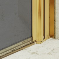 Душевая дверь в нишу Maybahglass MGD-443-3 99 см, профиль матовое золото, стекло графит