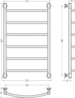 Полотенцесушитель водяной Сунержа Галант + 80x50, темный титан муар