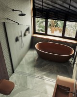 Душевая перегородка Maybahglass MGD-688-6ш 119 см, профиль черный, стекло сатин