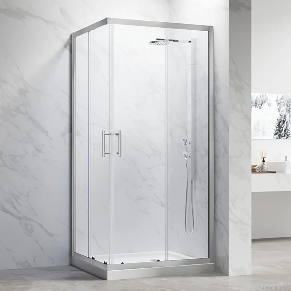 Душевой уголок Veconi Rovigo RV-27CH 120х80 см, профиль хром, стекло прозрачное