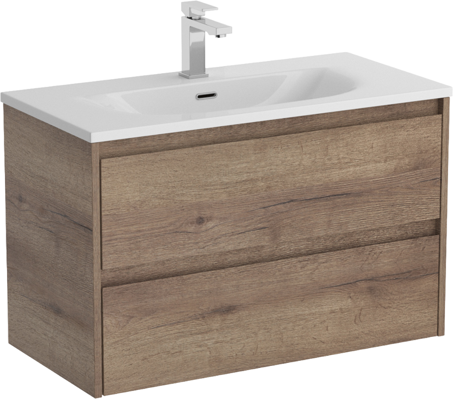 Тумба с раковиной BelBagno Kraft 39 80 rovere tabacco, раковина BB-8099-3-80