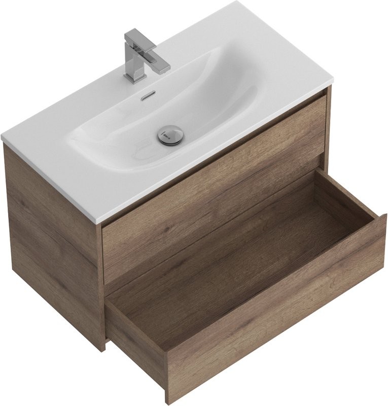 Тумба с раковиной BelBagno Kraft 39 80 rovere tabacco, раковина BB-8099-3-80