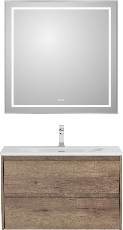 Тумба с раковиной BelBagno Kraft 39 80 rovere tabacco, раковина BB-8099-3-80