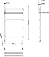 Полотенцесушитель электрический Secado Флоренция 3 85x55 см, подключение слева, бронза, лесенка, латунь, с полкой