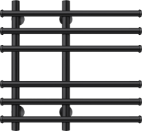 Полотенцесушитель водяной Secado Турин 3 60x55 см, матовый черный, лесенка