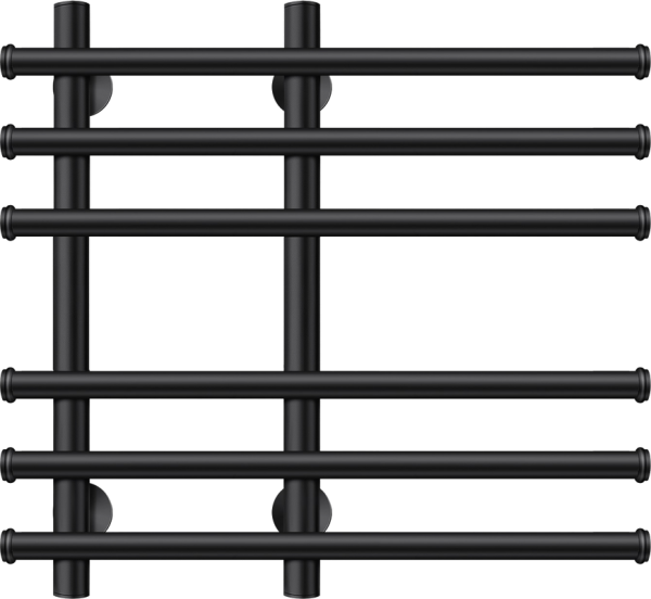 Полотенцесушитель водяной Secado Турин 3 60x55 см, матовый черный, лесенка