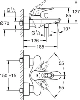 Смеситель для ванны с душем Grohe Eurostyle New 33591LS3 Смеситель для ванны с душем Grohe Eurostyle New 33591LS3