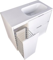 Мебель для ванной комнаты Style Line Барселона 90 R Люкс Plus, с бельевой корзиной, зеркало STWORKI Копенгаген