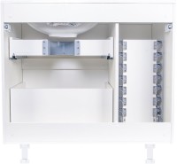 Мебель для ванной комнаты Style Line Барселона 90 R Люкс Plus, с бельевой корзиной, зеркало STWORKI Копенгаген