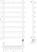 Полотенцесушитель электрический Secado Понтида 1 K, R 100x60 см, подключение справа, матовый черный, лесенка