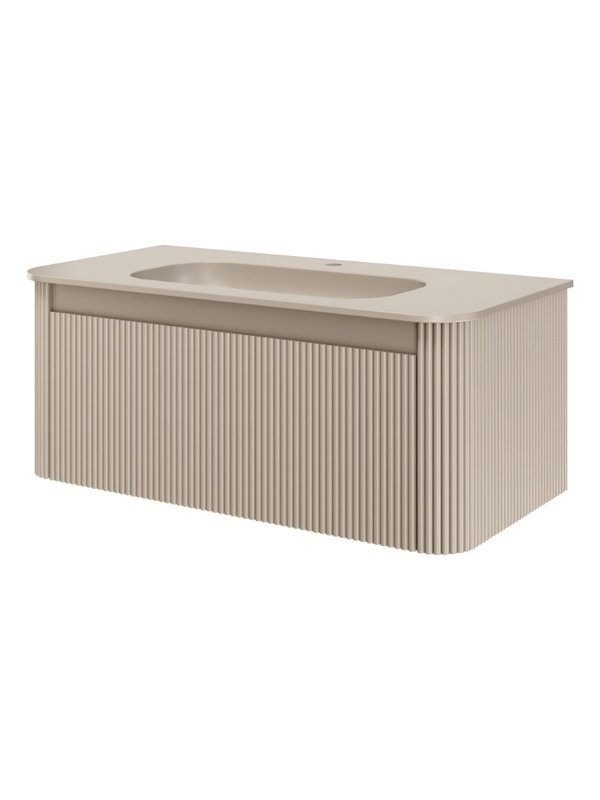 Тумба с раковиной Armadi Art Voi 100 подвесная, рифленая, daphne