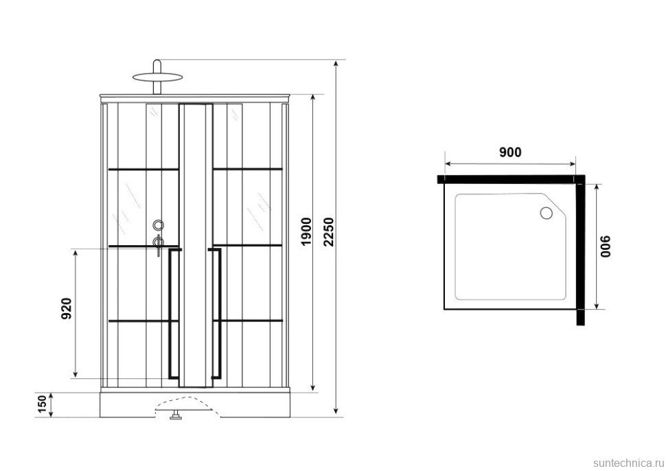 Душевая кабина Niagara Standart ST90/15QR/KL/BKT 90x90, R