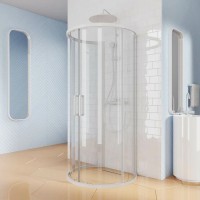 Душевой уголок Kubele DE018 DE018RR4L-CLN-WTMT 120х120, профиль белый матовый