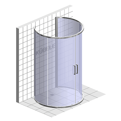Душевой уголок Kubele DE018 DE018RR4L-CLN-WTMT 120х120, профиль белый матовый