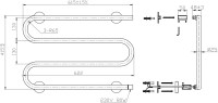 Полотенцесушитель электрический Bauedge M AF0042 41,5x61,5 темно-серый металлик