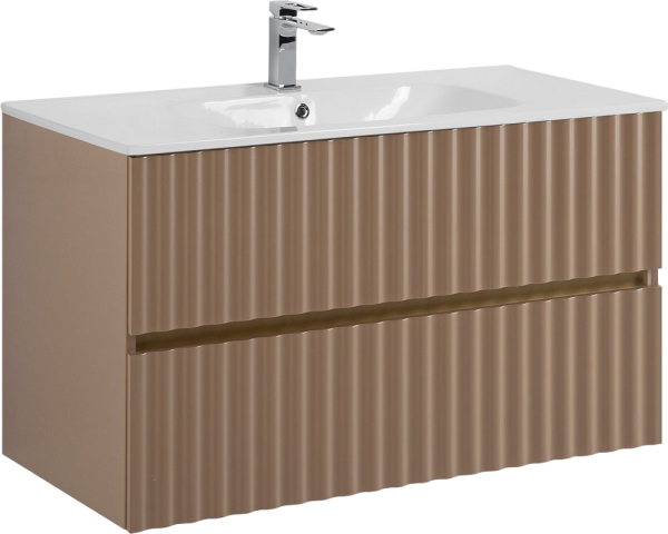 Тумба с раковиной Art&Max Elegant 100 подвесная, капучино матовая