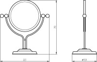 Косметическое зеркало Migliore Mirella 17171 без подсветки, двухстороннее, бронза