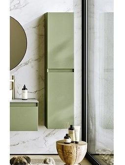 Шкаф-пенал для ванной Aqwella 5 stars Geometria 35 L/R шалфей зеленый