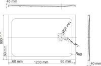 Поддон для душа Wasserkraft Rhin 44T07 120x90, с сифоном