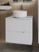 Мебель для ванной комнаты Orange Line 60 подвесная, 2 ящика, матовая белая с раковиной B07-345W