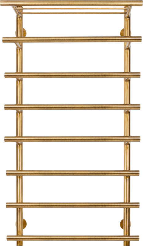 Полотенцесушитель электрический Secado Турин 6 L 105x60 см, подключение слева, бронза, лесенка, латунь, с полкой