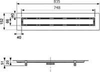 Душевой трап (лоток) TECE Drainline TECEdrainline 6 508 00 для натурального камня 80 см Душевой трап (лоток) TECE Drainline TECEdrainline 6 508 00 для натурального камня 80 см