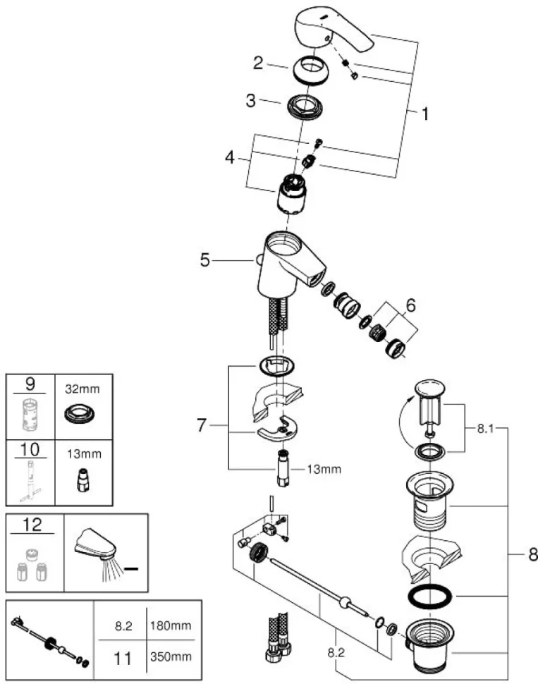 Смеситель для биде Grohe Eurosmart 23789002 хром