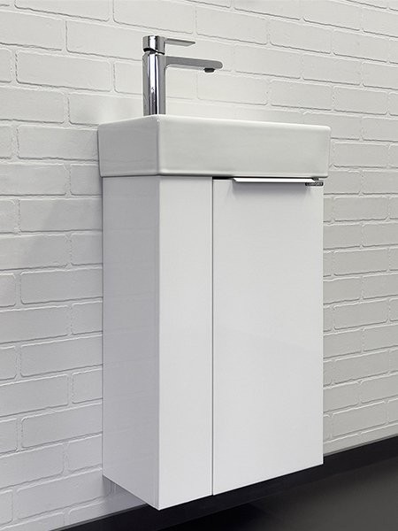 Тумба с раковиной Comforty Асти 40 подвесная, белый глянец
