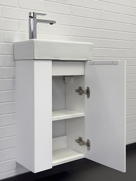 Тумба с раковиной Comforty Асти 40 подвесная, белый глянец