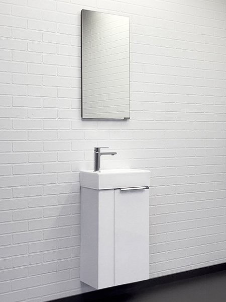 Тумба с раковиной Comforty Асти 40 подвесная, белый глянец