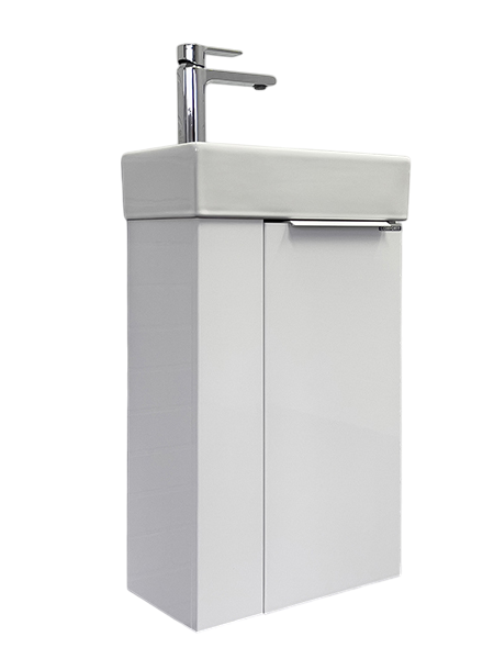 Тумба с раковиной Comforty Асти 40 подвесная, белый глянец