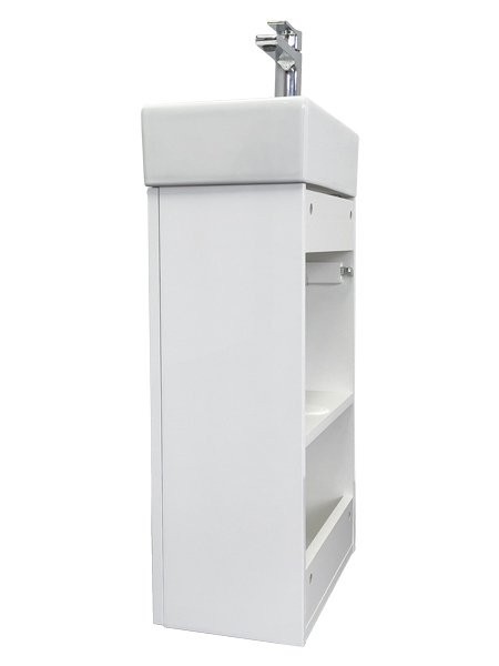 Тумба с раковиной Comforty Асти 40 подвесная, белый глянец