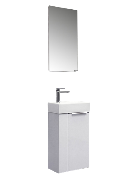 Тумба с раковиной Comforty Асти 40 подвесная, белый глянец