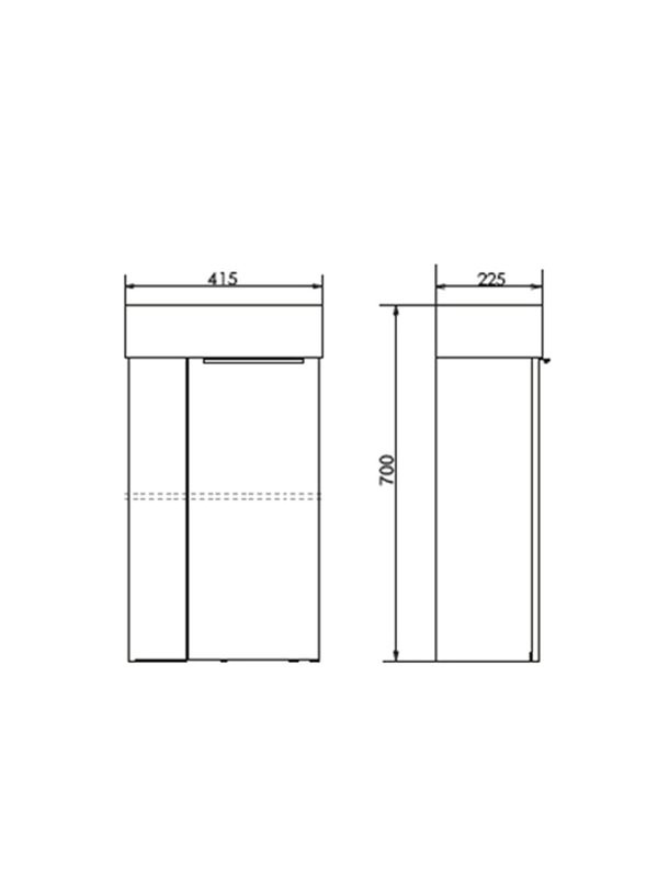 Тумба с раковиной Comforty Асти 40 подвесная, белый глянец