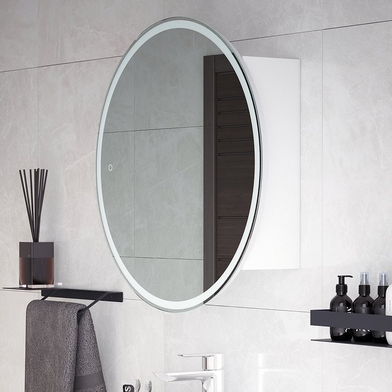 Зеркало-шкаф Corozo Орио универсальное 65, с подсветкой, белое