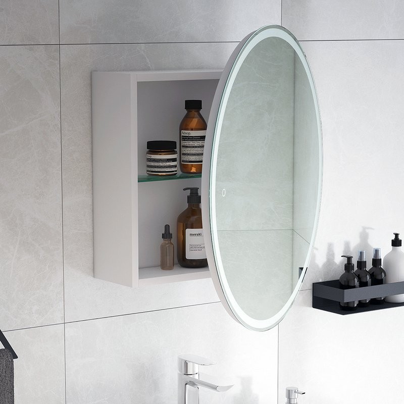 Зеркало-шкаф Corozo Орио универсальное 65, с подсветкой, белое