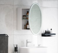 Зеркало-шкаф Corozo Орио универсальное 65, с подсветкой, белое