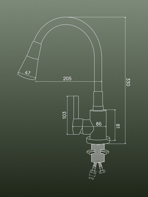 Смеситель для кухни РМС Sus123 SUS123BL-016F черный