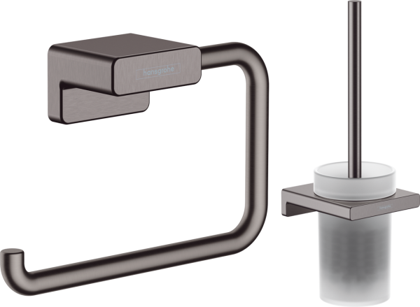 Набор Ершик Hansgrohe AddStoris 41752340 шлифованный черный хром + Держатель 41771340 шлифованный черный хром