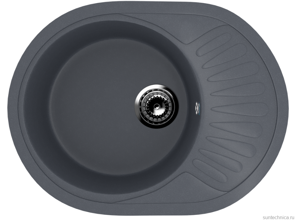 Мойка кухонная Ulgran U-107m 343 антрацит + дозатор U-02 антрацит