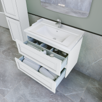 Тумба с раковиной Caprigo Wales 80 матовая белая