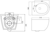 Унитаз подвесной Cezares Stylus CZR-6601-TH-TOR с крышкой-сиденьем CZR-870-SC с микролифтом