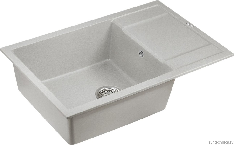 Комплект Мойка Paulmark Flugen 60 PM317850-GR серая + Смеситель Lemark Comfort LM3075C-Silver с гибким изливом, хром, серебристый