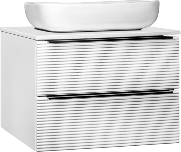 Тумба с раковиной Runo Орлеан 70 белая матовая, белый глянец, раковина Cuatro 50