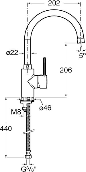 Смеситель для кухни Roca Targa 5A8460C0M