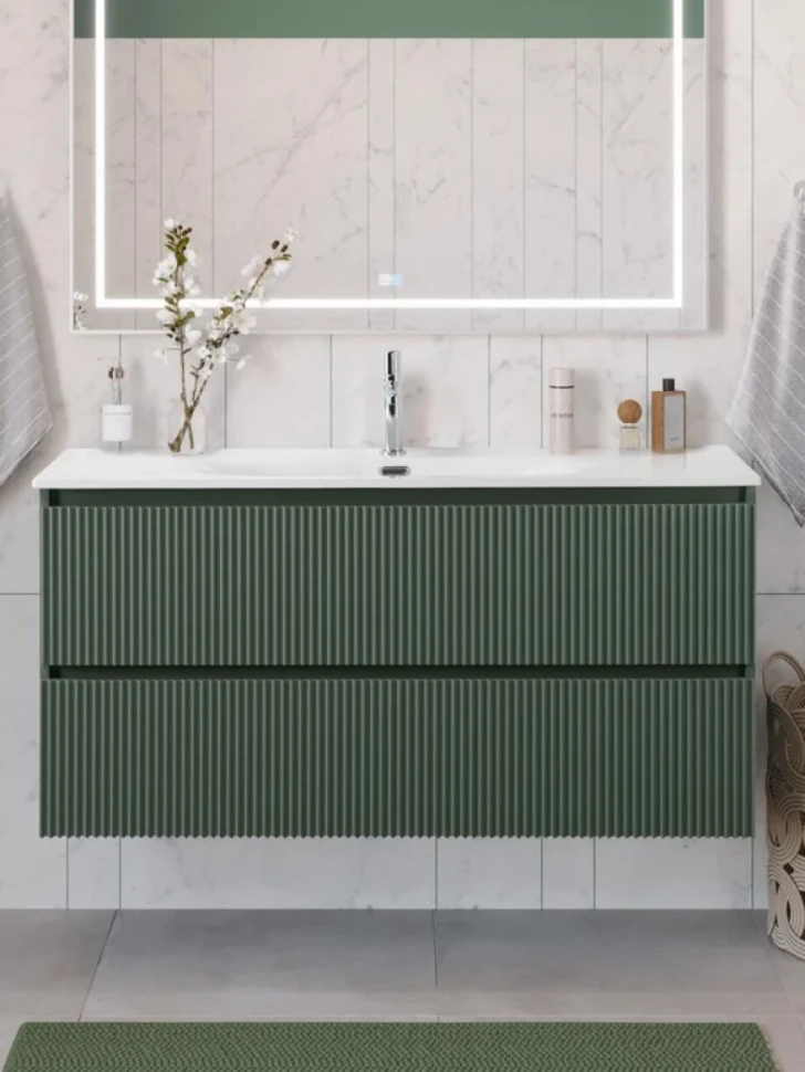 Тумба под раковину без столешницы BelBagno Uno 120 подвесная, 2 ящика, матовая еловая