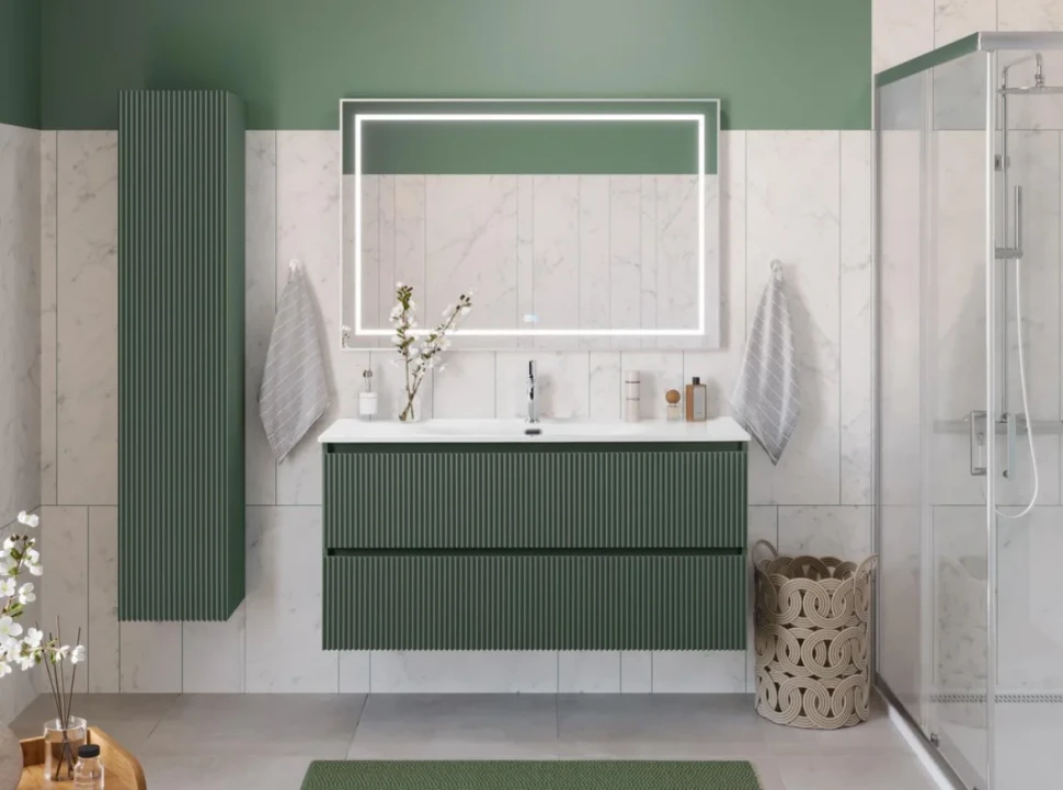 Тумба под раковину без столешницы BelBagno Uno 120 подвесная, 2 ящика, матовая еловая