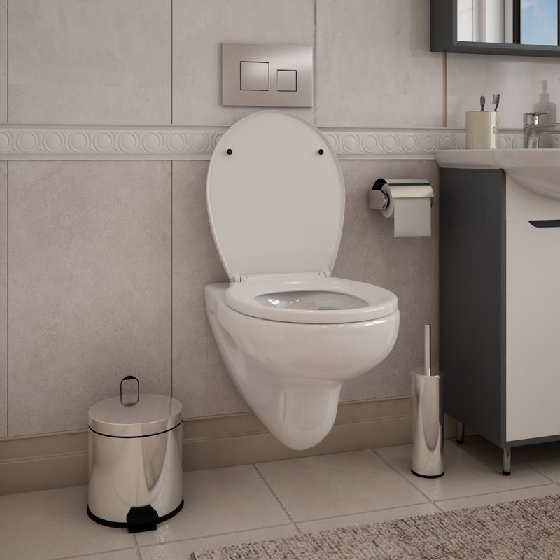 Унитаз подвесной Teymi Hanna Pro T40901 с микрофлитом, безободковый, белый