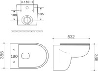 Унитаз подвесной Teymi Hanna Pro T40901 с микрофлитом, безободковый, белый